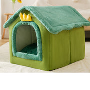 Foldable Winter Dog House & Cat Bed - Warm, Removable Enclosed Kennel for Pets