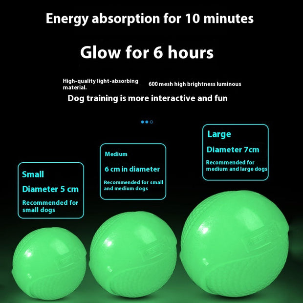 Luminous Dog Molar Elastic Rubber Ball - Bite-Resistant Toy for Dogs