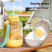 2-in-1 Portable Pet Water and Food Dispenser with Large Capacity for Dogs and Cats. Easy to Carry