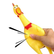 New Pet Dog Squeaky Toy – Durable Yellow Rubber Screaming Chicken Chew Toy for Dogs – Fun and Interactive Squeeze Toy