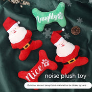 Christmas Dog Plush Toy with Sound - Santa Claus Pet Decoration for Dogs and Puppies