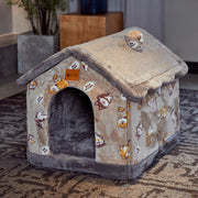 Foldable Winter Dog House & Cat Bed - Warm, Removable Enclosed Kennel for Pets