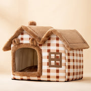 Foldable Winter Dog House & Cat Bed - Warm, Removable Enclosed Kennel for Pets