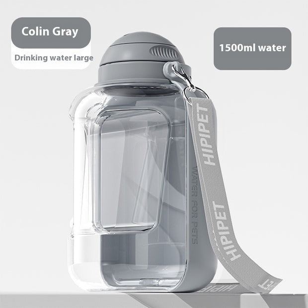 2-in-1 Portable Pet Water and Food Dispenser with Large Capacity for Dogs and Cats. Easy to Carry