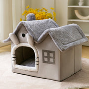 Foldable Winter Dog House & Cat Bed - Warm, Removable Enclosed Kennel for Pets