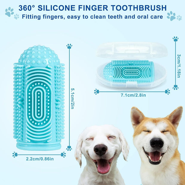 Dog Toothbrush Kit - Finger Toothbrush for Dogs & Cats, Dental Care for Puppies and Pets