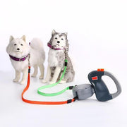 Take control of your dog's adventures with our dual retractable Leash/Rope, offering freedom and safety in every step. Enjoy effortless walks with a smooth, tangle-free design that keeps your furry friend happy and secure!