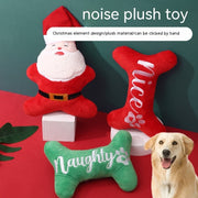 Christmas Dog Plush Toy with Sound - Santa Claus Pet Decoration for Dogs and Puppies