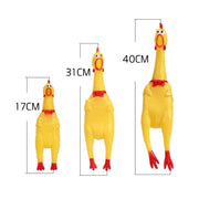 New Pet Dog Squeaky Toy – Durable Yellow Rubber Screaming Chicken Chew Toy for Dogs – Fun and Interactive Squeeze Toy