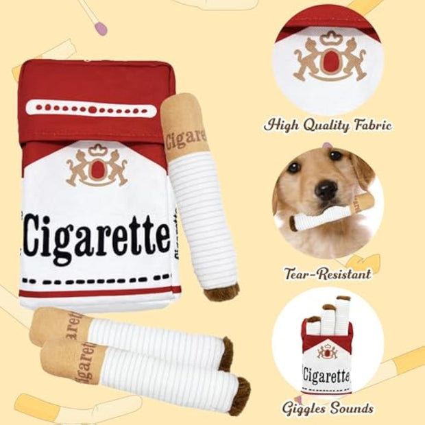 Funny Cigarette-Shape Interactive Squeaky Dog Toy – Plush Teething, Bite, and Kick Toy for Puppies, Small Dogs, Cats, and Pets – Perfect Gift for Pet Lovers