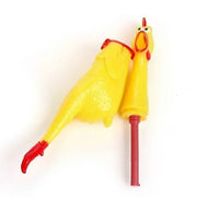 New Pet Dog Squeaky Toy – Durable Yellow Rubber Screaming Chicken Chew Toy for Dogs – Fun and Interactive Squeeze Toy