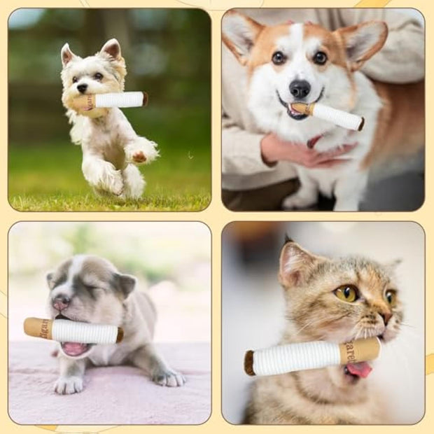 Funny Cigarette-Shape Interactive Squeaky Dog Toy – Plush Teething, Bite, and Kick Toy for Puppies, Small Dogs, Cats, and Pets – Perfect Gift for Pet Lovers